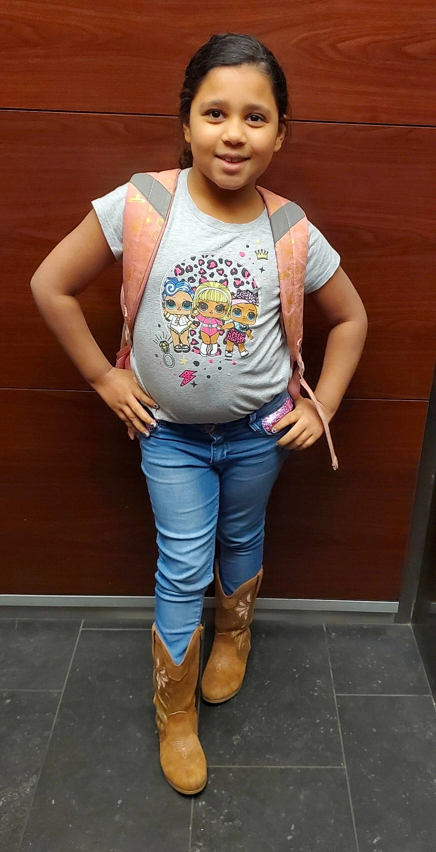 Jazlyn joined the competition — help win amazing prizes! cool, denim, eyewear, fashion_design, flash_photography, happy, human_body, jeans, joy, knee, leg, neck, outerwear, person, shoulder, sleeve, sleeveless_shirt, sportswear, t_shirt, thigh