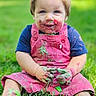 Maximilian joined the competition — help win amazing prizes! baby, birthday, blond_hair, blue_shirt, cake, child, dessert, face, food, frosting, garden, grass, messy, outdoor, pink_overalls, playful, portrait, sitting, smiling, toddler