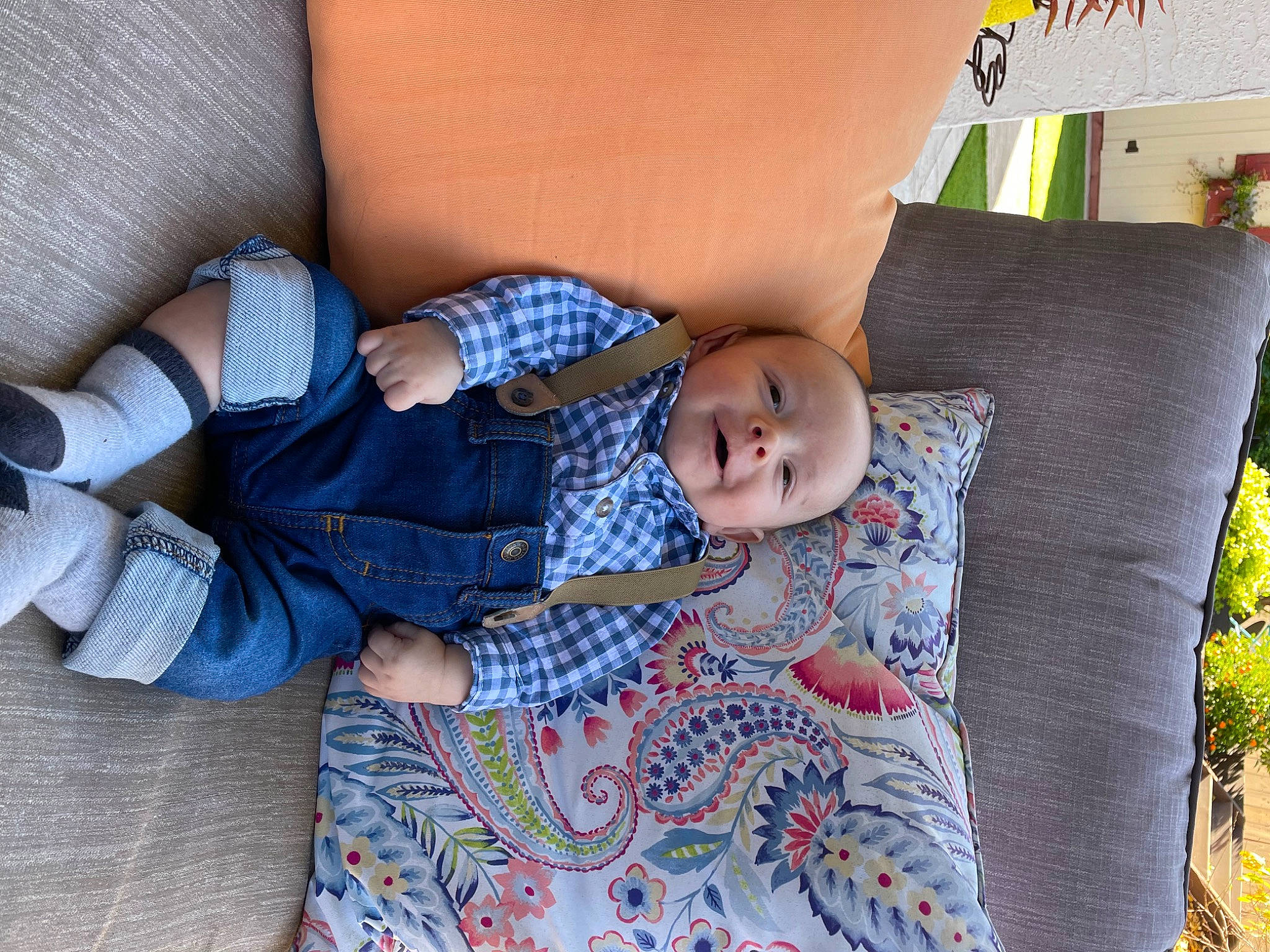 Marcus joined the competition — help win amazing prizes! baby, baby_products, baby_toddler_clothing, bedding, bedtime, child, comfort, couch, human_leg, linens, nap, pattern, person, purple, room, sitting, textile, thigh, throw_pillow, toddler