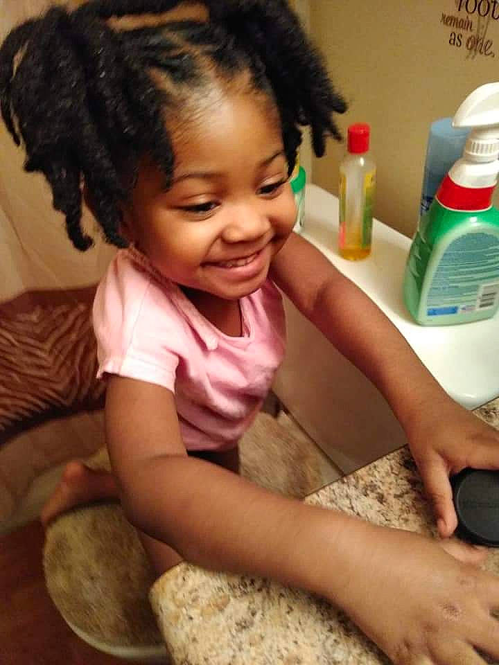 Ky'Asia joined the competition — help win amazing prizes! baby, black_hair, cheek, child, ear, hair, hairstyle, joy, person, play, skin, smile, toddler