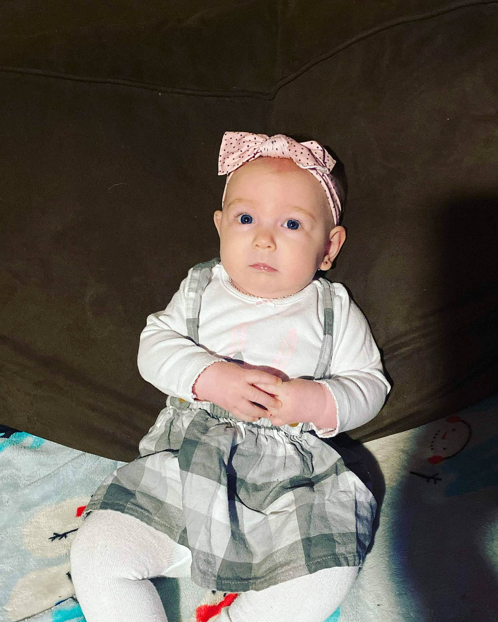 Brynlee joined the competition — help win amazing prizes! baby, baby_toddler_clothing, cheek, child, eye, fashion_accessory, flash_photography, fun, happy, head, headband, headpiece, human_leg, iris, jewellery, pattern, person, sitting, sleeve, sock