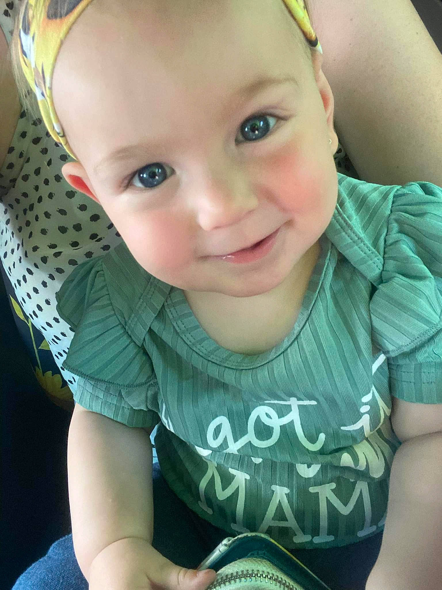 Brynlee joined the competition — help win amazing prizes! arm, azure, cheek, chin, eye, eyebrow, eyelash, green, hairstyle, hand, joy, lip, mouth, nose, organ, person, photograph, product, shoulder, skin