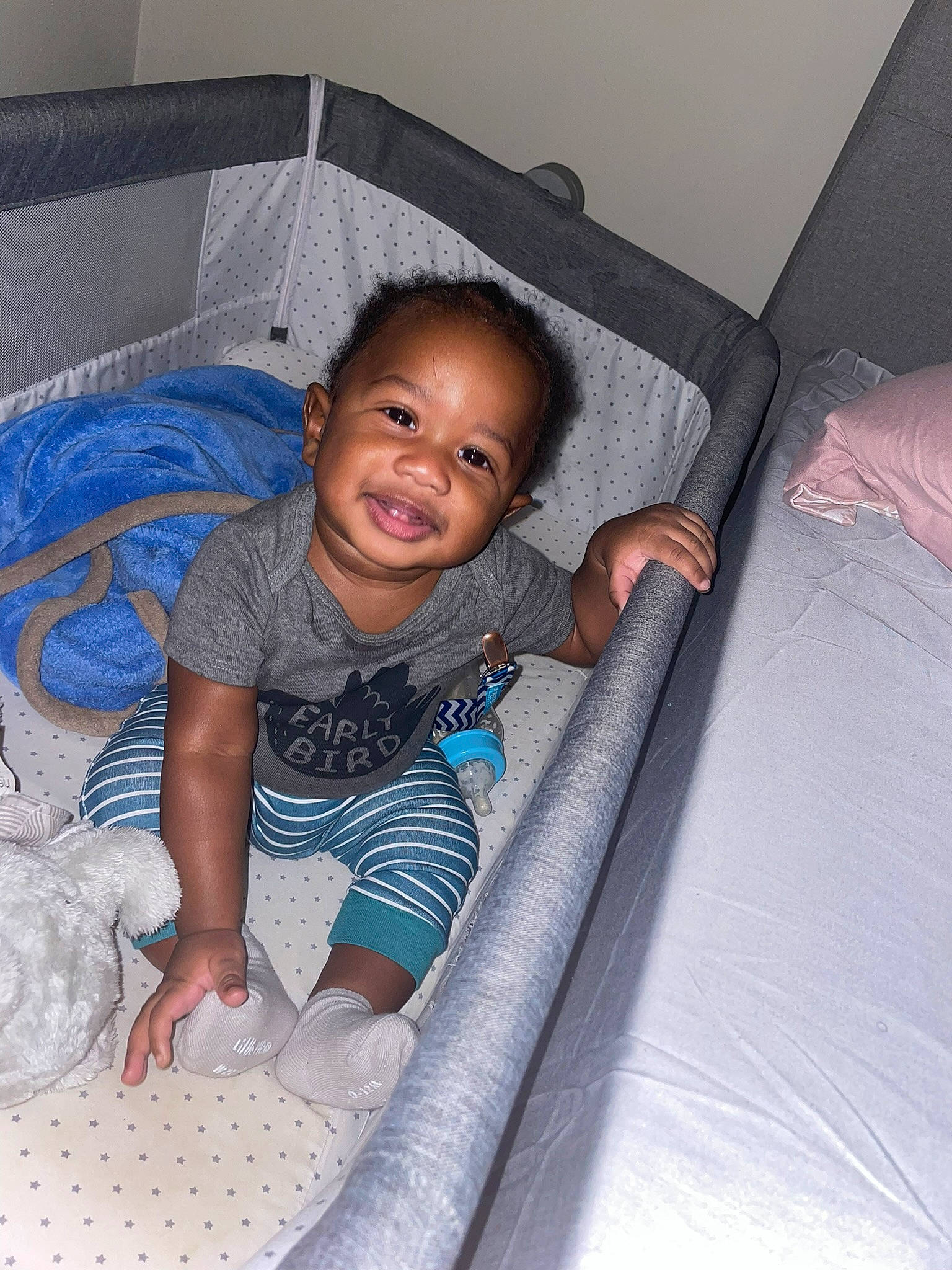 Aylen joined the competition — help win amazing prizes! baby, baby_products, baby_toddler_clothing, bedding, child, comfort, flooring, fun, joy, leisure, linens, pattern, person, play, room, sitting, smile, t_shirt, toddler, vacation