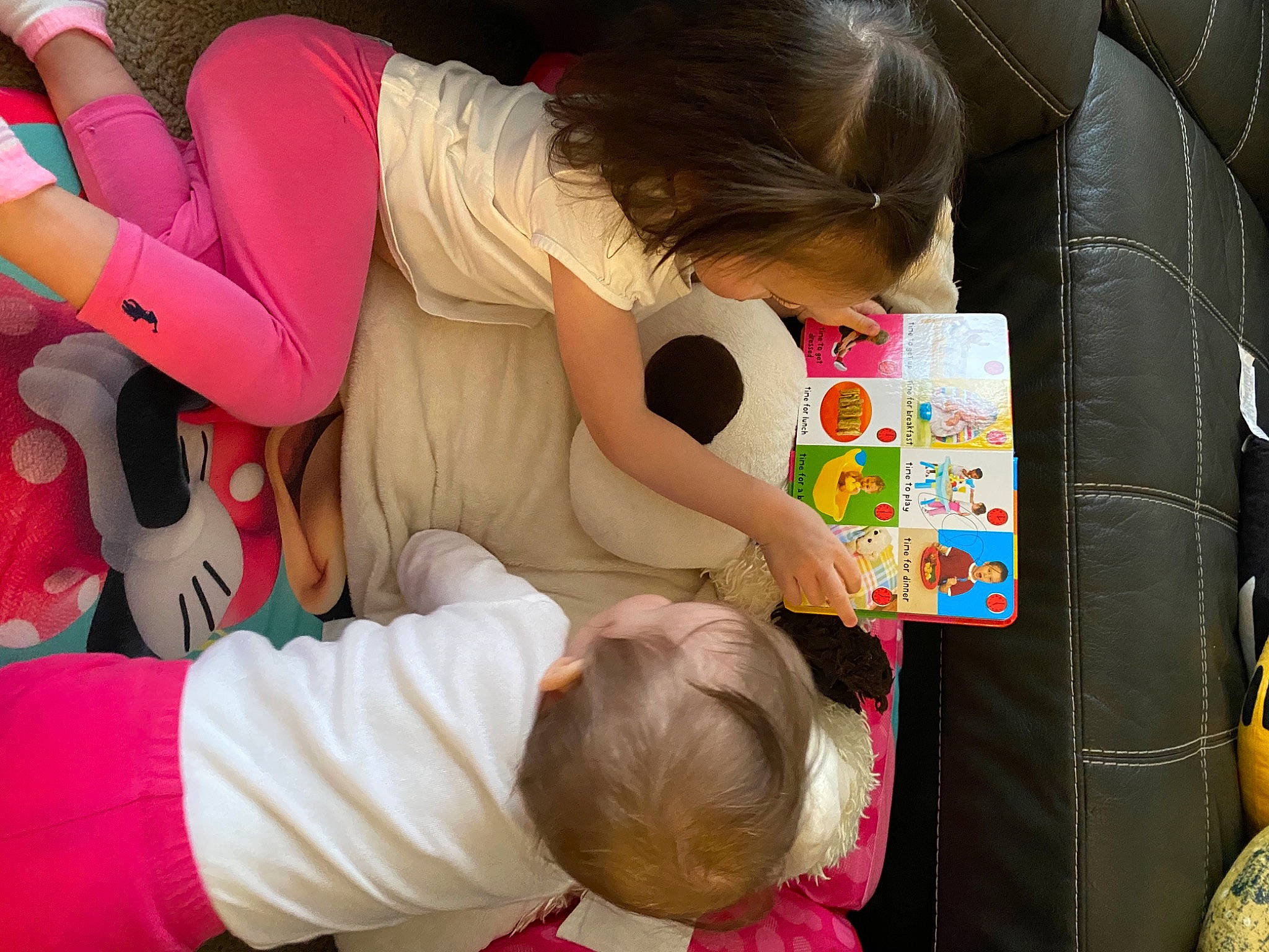 Anastasia joined the competition — help win amazing prizes! child, comfort, elbow, fun, happy, human_leg, interaction, knee, leisure, pattern, pink, play, reading, room, sharing, sitting, t_shirt, textile, thigh, toddler