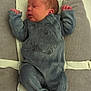 Adam a rejoint le concours — aidez-le/la à gagner de superbes lots ! newborn, baby, sleeping, onesie, blue_clothing, infant, cushion, soft_texture, bed, white_strap, face, head, hand, footed_pajamas, indoors, resting, peaceful, cute, cozy, portrait