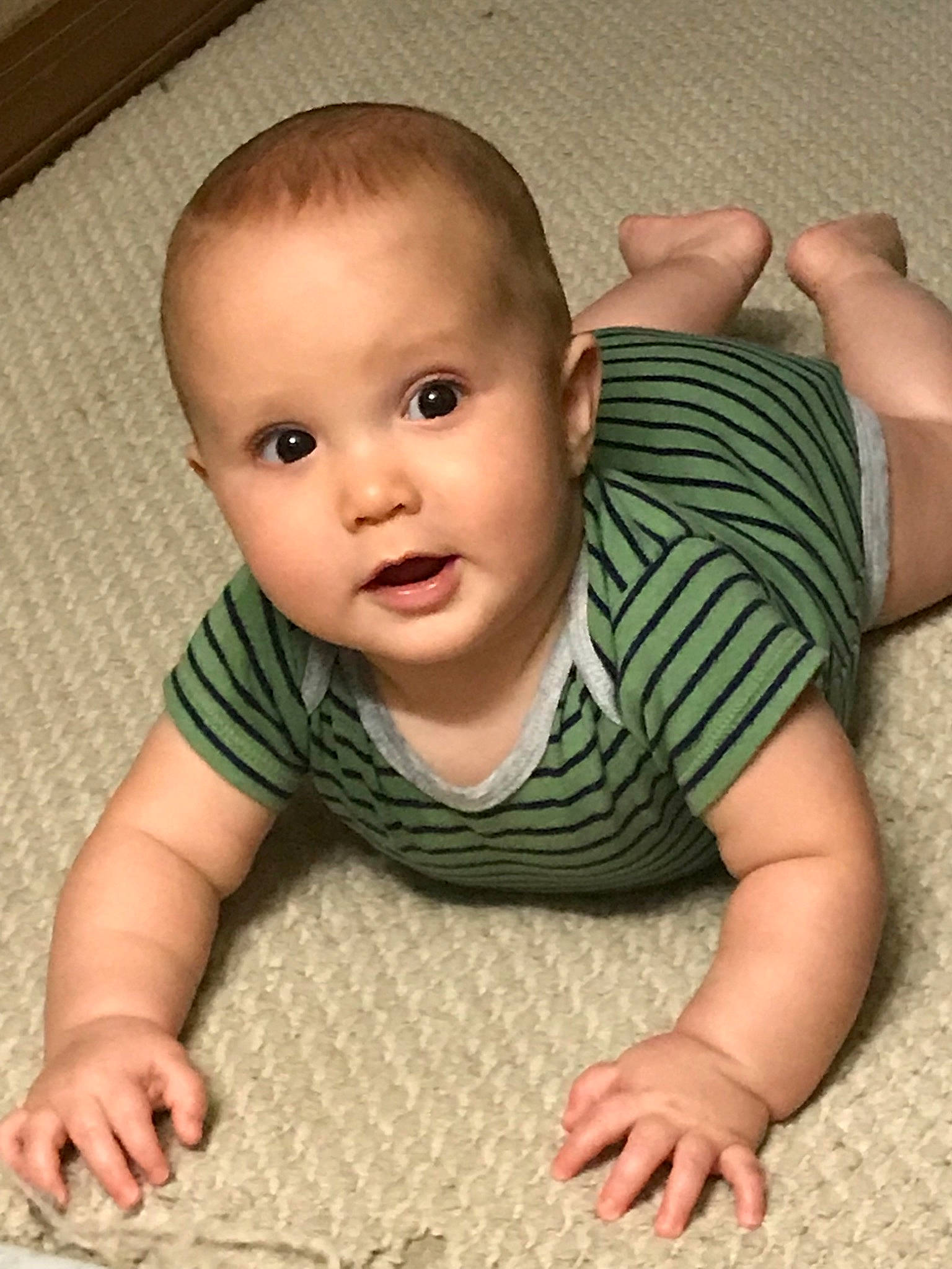 Clyde joined the competition — help win amazing prizes! arm, baby, baby_toddler_clothing, cheek, child, crawling, finger, head, person, skin, toddler, tummy_time