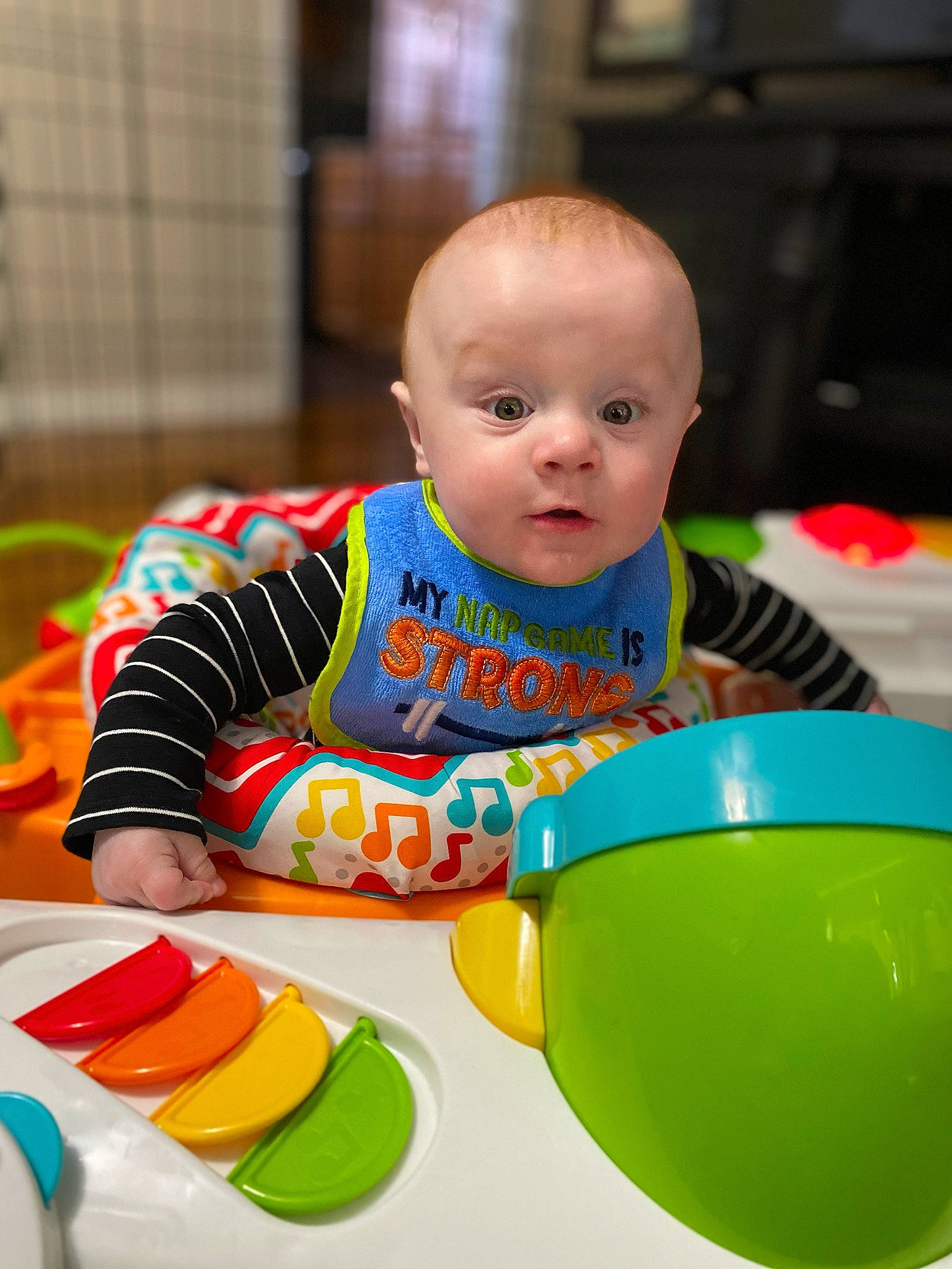 Kaden is registered to the contest to win money with this photo: baby, baby_playing_with_toys, baby_toys, child, person, play, surprise, toddler