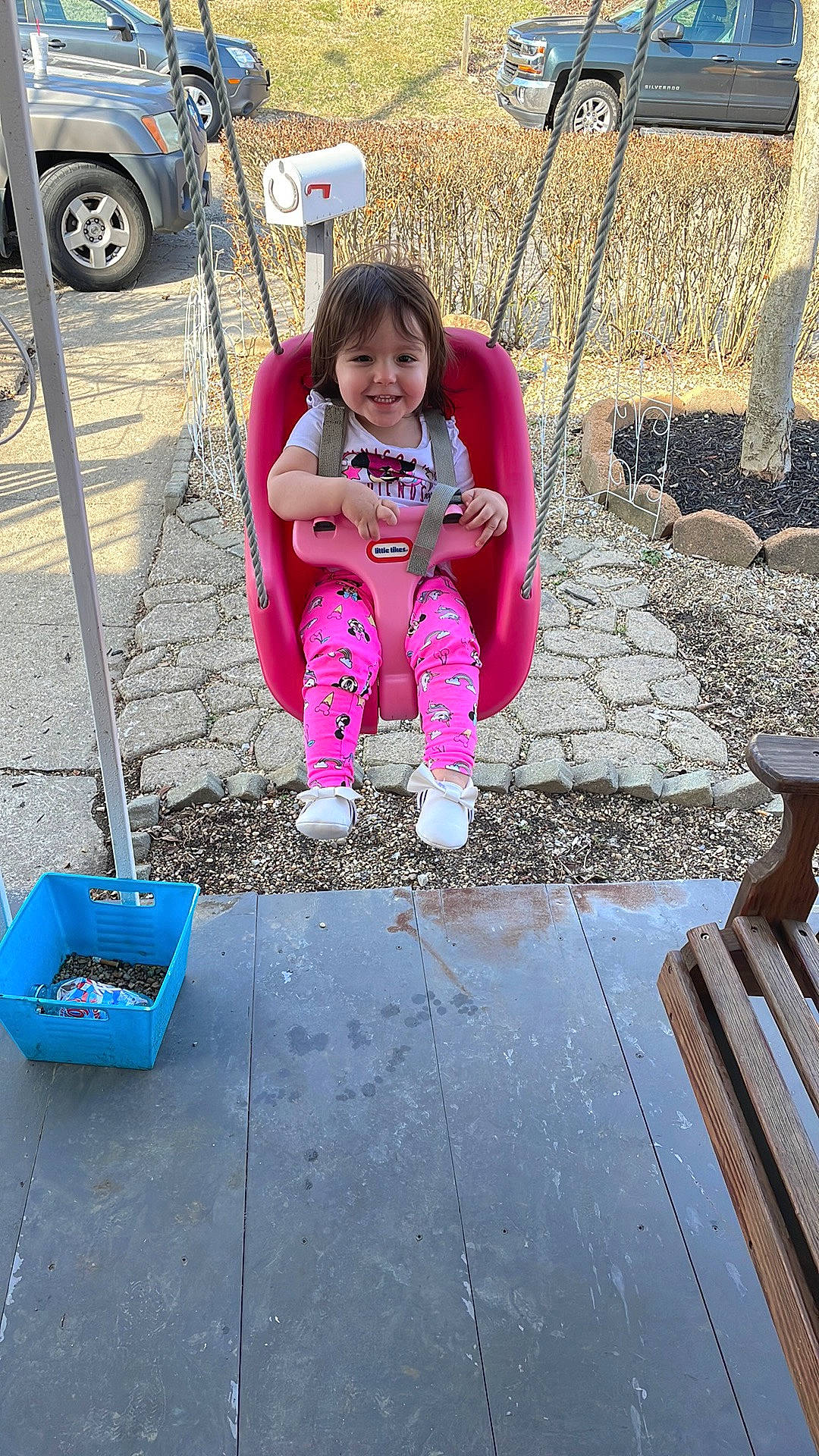 Anastacia Elizabeth joined the competition — help win amazing prizes! asphalt, baby_toddler_clothing, child, city, fun, grass, head, joy, leisure, magenta, outdoor_play_equipment, person, pink, play, recreation, smile, snapshot, soil, t_shirt, tire