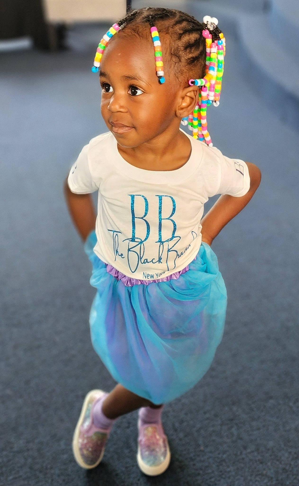 Camille joined the competition — help win amazing prizes! baby, baby_toddler_clothing, black_hair, child, cool, electric_blue, entertainment, event, fashion_accessory, fun, hairstyle, happy, head, jewellery, necklace, person, recreation, sleeve, smile, t_shirt