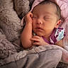 baby, blanket, child, clothing, comfort, cozy, cute, face, hand, hood, indoor, infant, peaceful, pink, portrait, resting, sleeping, soft, toddler, warm