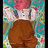 Jackson joined the competition — help win amazing prizes! baby, sleeping, quilt, colorful, fox_print, pants, suspenders, shirt, patterned, newborn, infant, cute, cozy, child, text_overlay, blanket, lying_down, small_hands, socks, peaceful