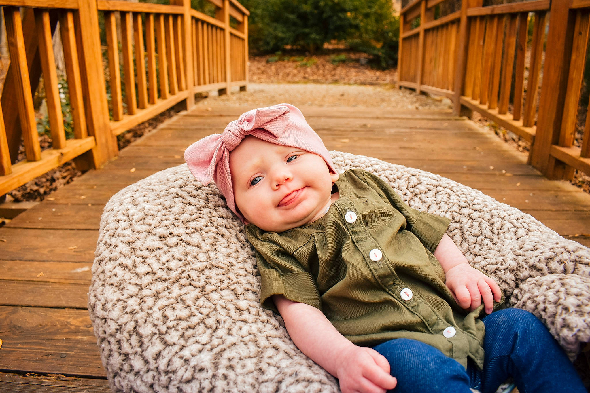 Rilynn joined the competition — help win amazing prizes! baby, child, comfort, deck, eye, fun, grass, happy, hardwood, headwear, leisure, person, plant, recreation, sitting, smile, toddler, tree, vacation, winter