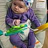 Nova joined the competition — help win amazing prizes! baby, baby_seat, blanket, bouncer, bow, child, colorful, face, furniture, headband, indoor, infant, nursery, playtime, portrait, purple_outfit, sitting, toy, wide_eyes, wood_floor