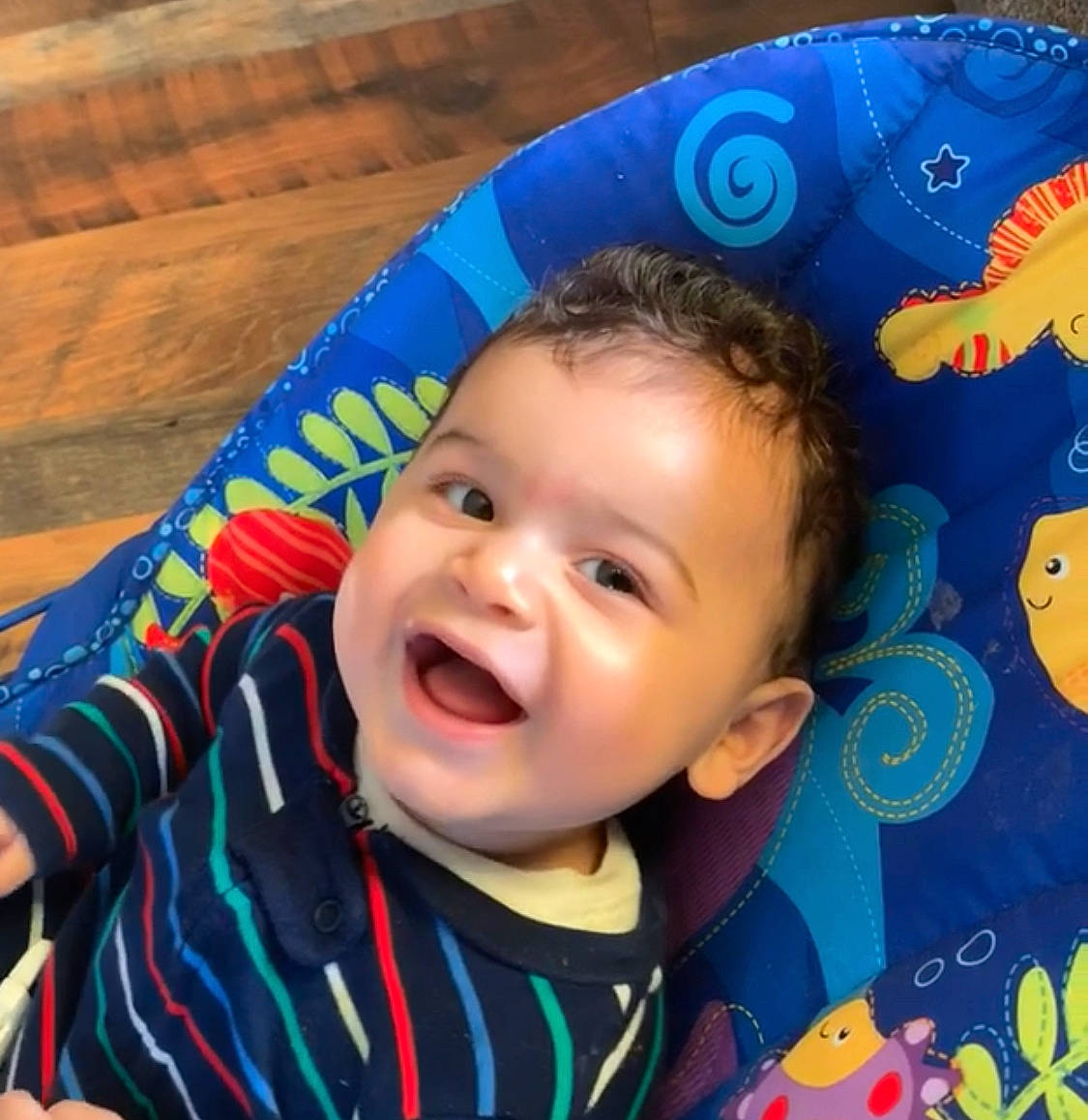 Alejandro is registered to the contest to win money with this photo: baby, cheek, child, cool, eye, face, facial_expression, fun, happy, head, iris, lip, mouth, nose, person, play, product, skin, smile, textile