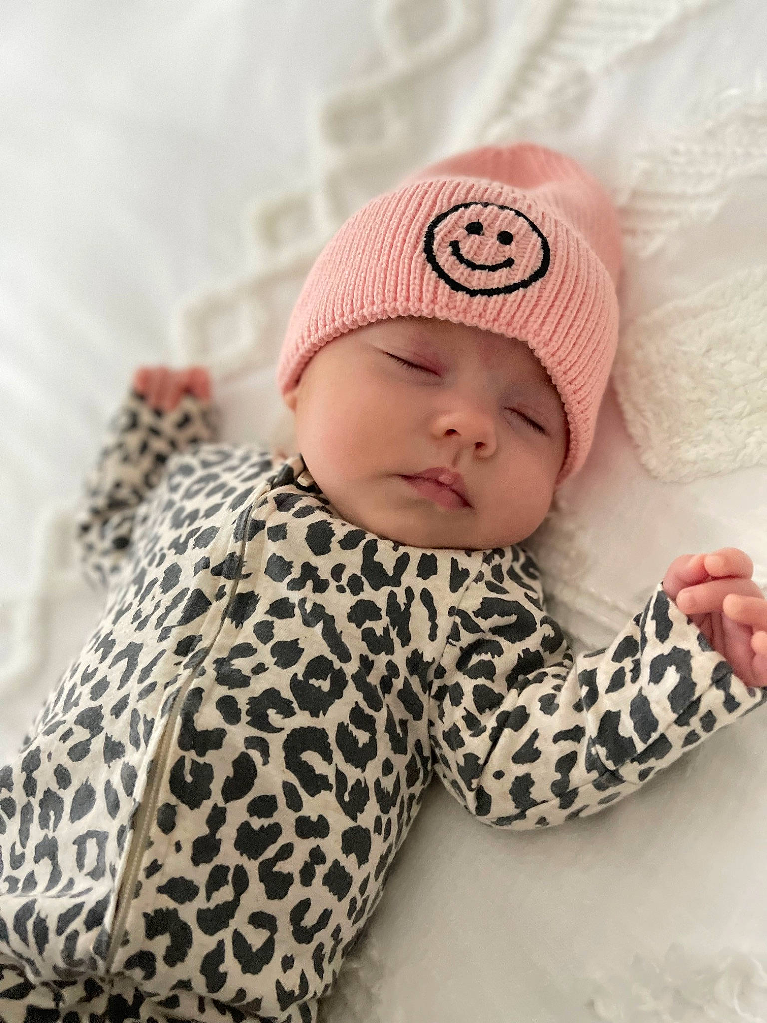 Finley joined the competition — help win amazing prizes! baby, baby_sleeping, baby_toddler_clothing, beanie, cap, child, collar, comfort, design, face, fashion_accessory, head, headwear, knit_cap, linens, outerwear, pattern, person, skin, sleeve