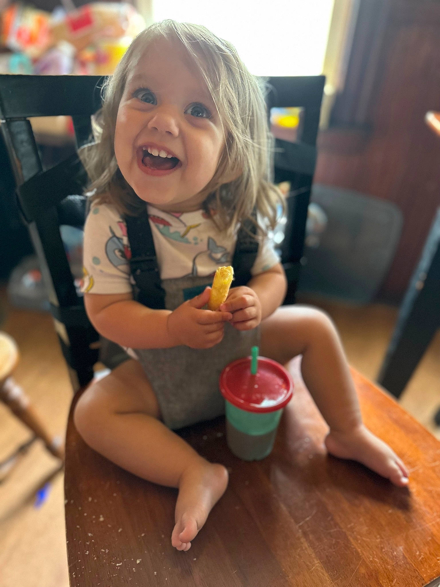 Azalea joined the competition — help win amazing prizes! arm, baby, chair, child, flooring, fun, happy, human_leg, joy, juice, person, play, sitting, skin, smile, table, tableware, thigh, thumb, toddler