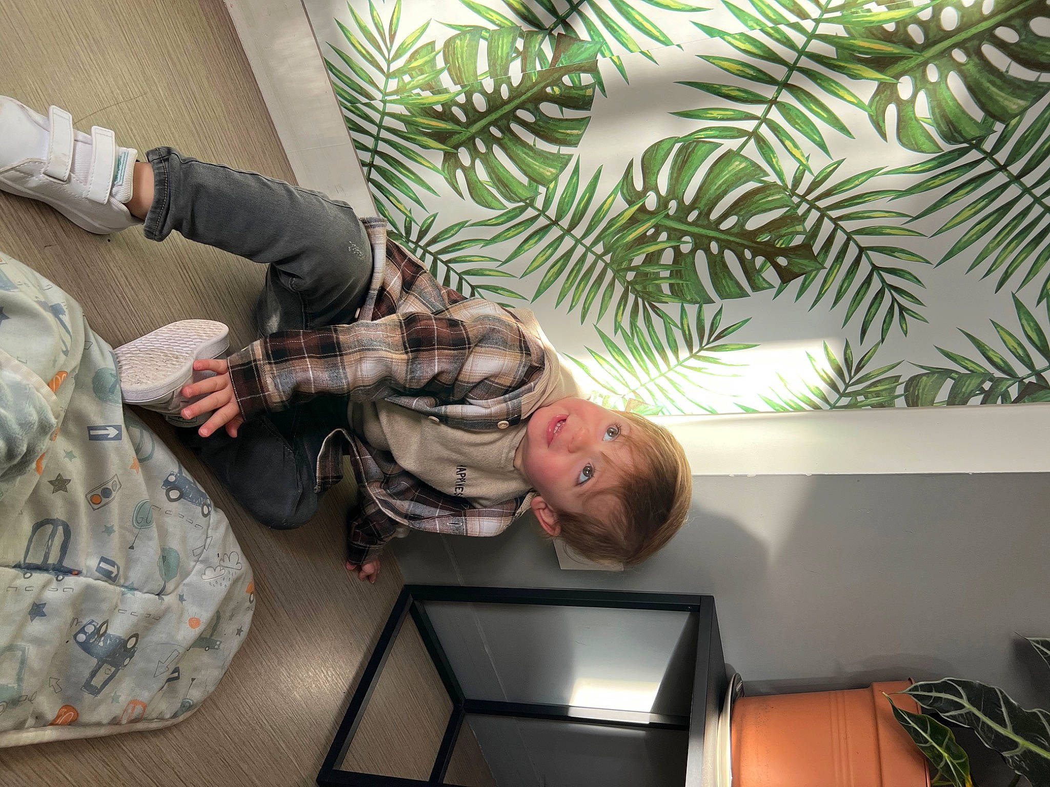 Sören participe au concours pour gagner de l'argent avec cette photo : arecales, bag, camouflage, comfort, design, fun, houseplant, luggage_and_bags, mammal, military, military_camouflage, military_person, military_uniform, pattern, person, personal_protective_equipment, plant, room, sitting, tree