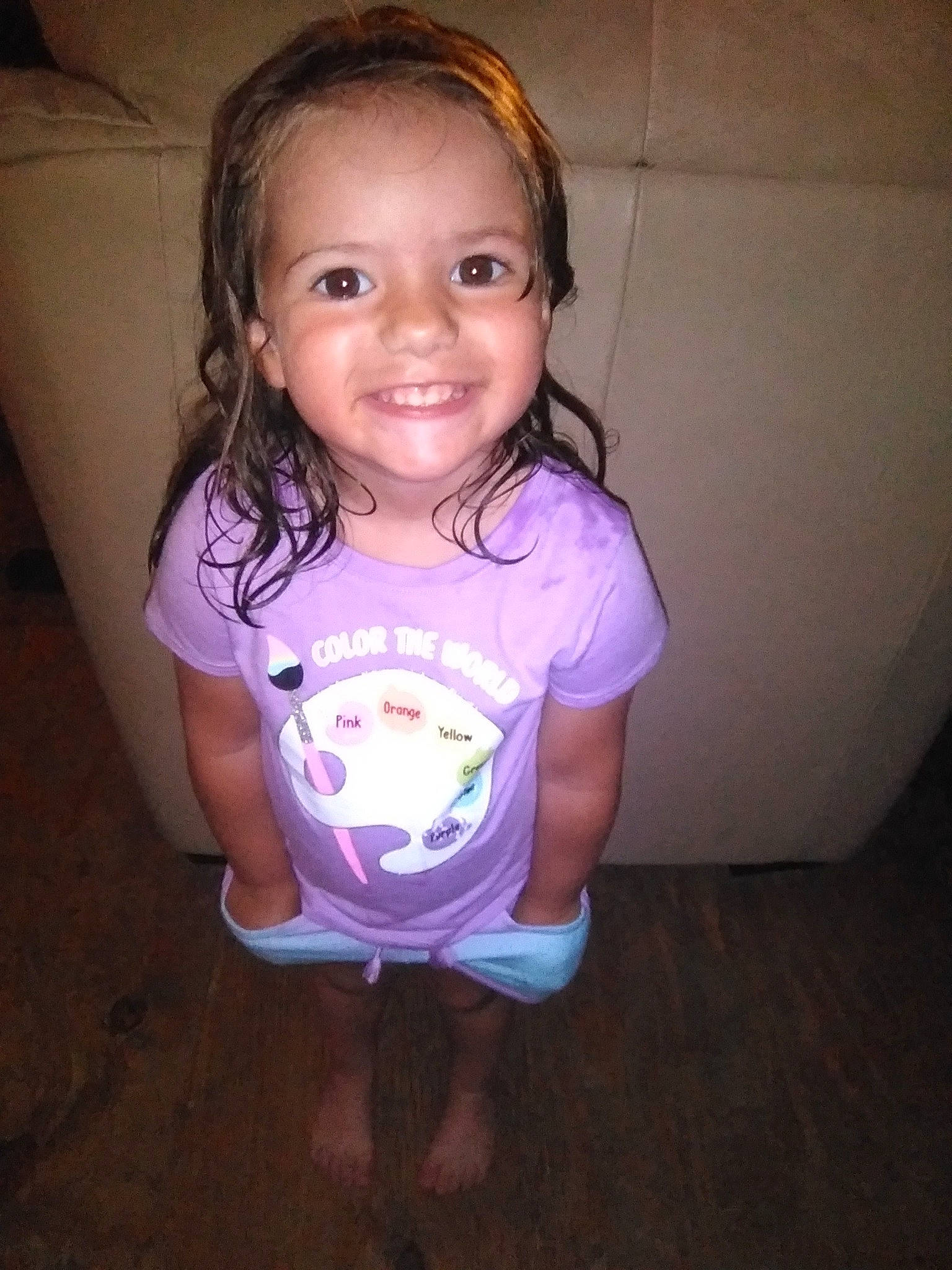 Kynlee joined the competition — help win amazing prizes! arm, cheek, clothing, eye, eyebrow, eyelash, hair, hand, happy, head, human_body, joy, lip, mouth, neck, nose, person, purple, shoulder, skin