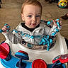 Waylyn is registered to the contest to win money with this photo: toddler, child, baby_walker, toy, blue_eyes, curly_ribbons, hoodie, indoor, floor, person, play, smile, face, hands, legs, footwear, plant, colorful_pot, furniture, casual_clothing