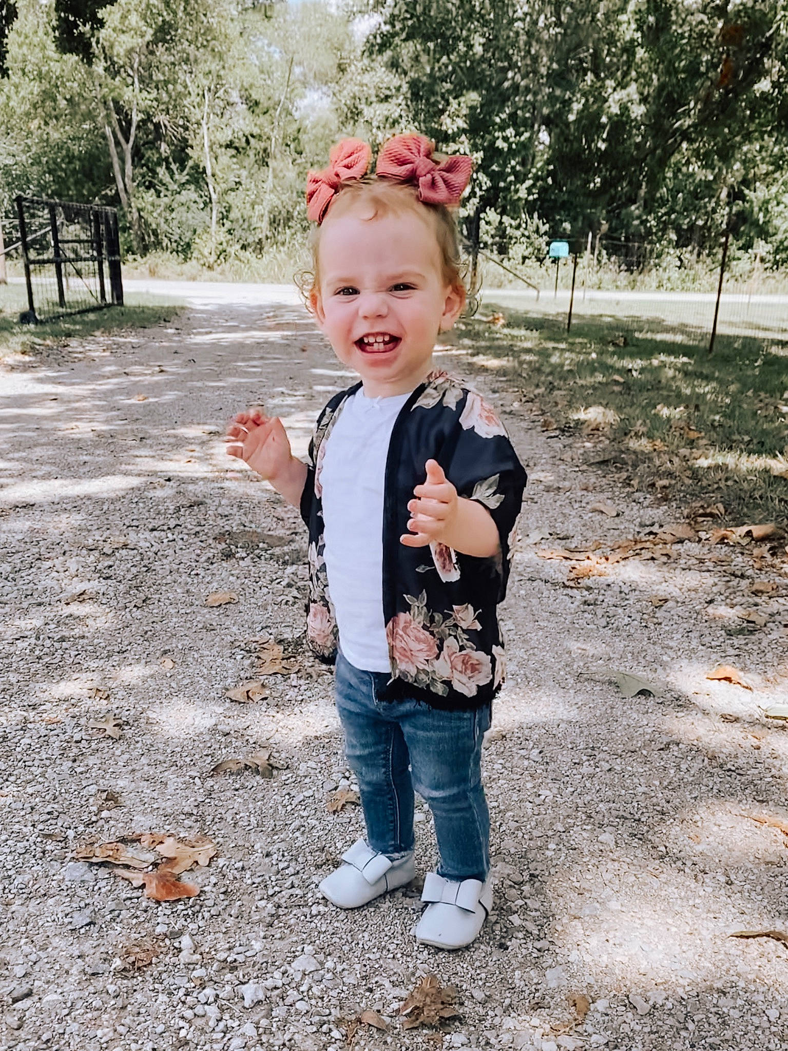 Paityn joined the competition — help win amazing prizes! child, jacket, joy, leaf, outerwear, pattern, people, person, photography, plant, smile, standing, toddler, tree, vacation