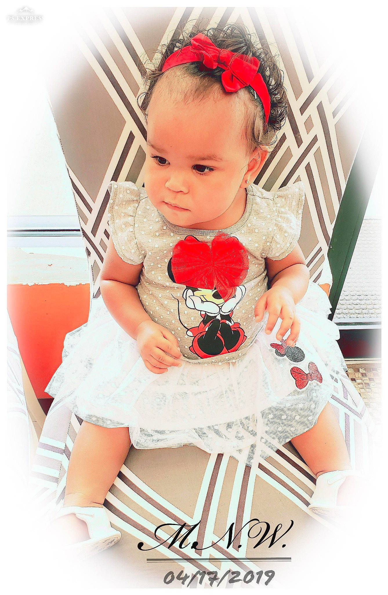 Myrah joined the competition — help win amazing prizes! baby, baby_products, baby_toddler_clothing, chair, child, child_model, costume, hair_accessory, headband, headgear, headpiece, person, pink, product, sitting, sleeve, toddler, white