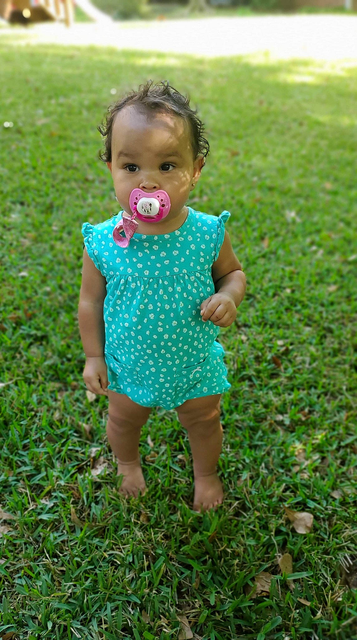 Myrah joined the competition — help win amazing prizes! baby, baby_toddler_clothing, child, design, dress, grass, grass_family, green, lawn, meadow, pattern, person, play, smile, summer, toddler