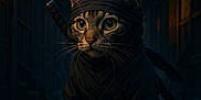 Sia a rejoint le concours — aidez-le/la à gagner de superbes lots ! cat, ninja, costume, street, lantern, night, dark, cobblestone, animal, pet, alert, fur, whiskers, ears, eyes, weapon, sword, hood, mystery, quiet