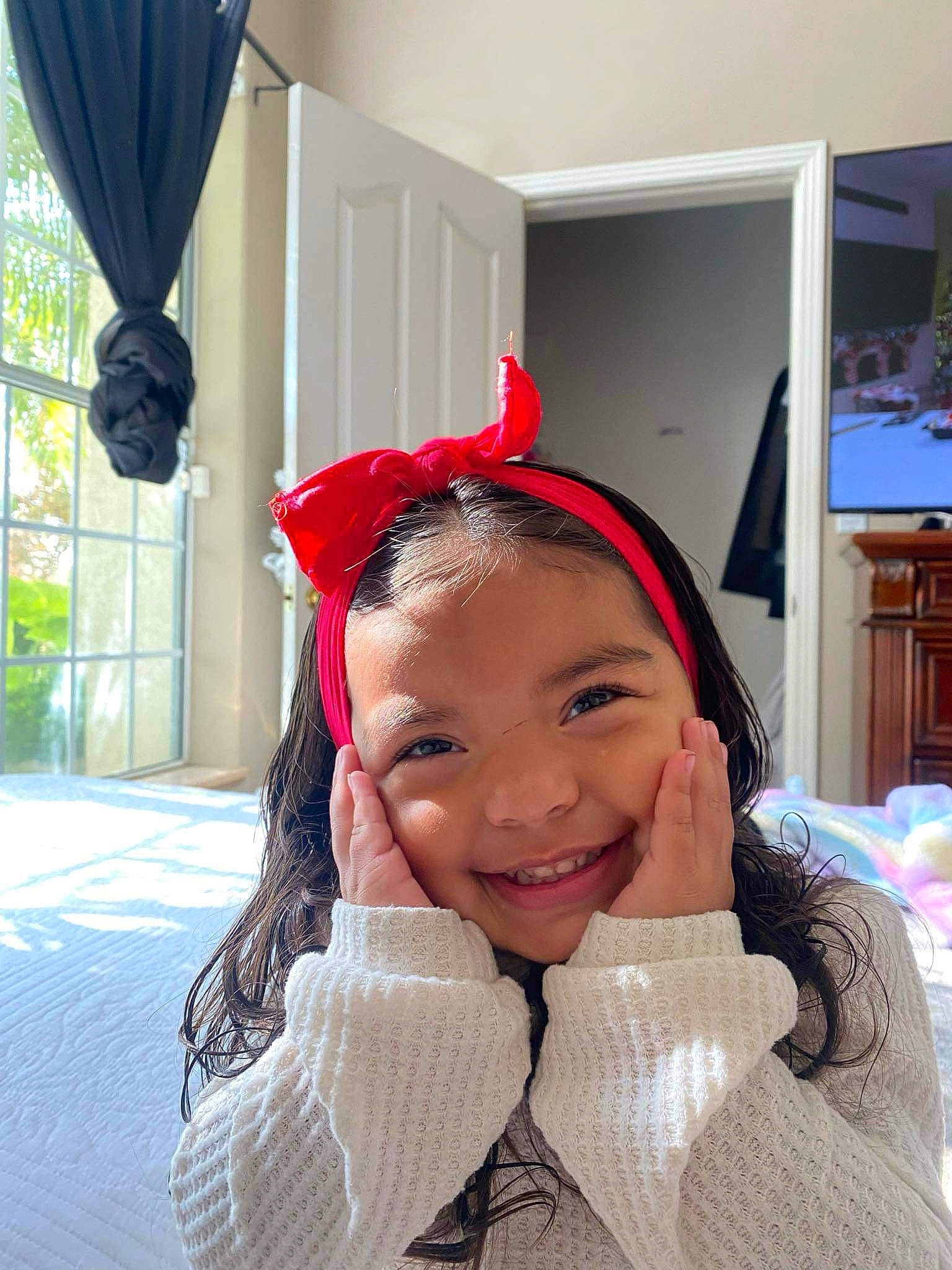 Ariella joined the competition — help win amazing prizes! bangs, black_hair, carmine, curtain, ear, event, eyebrow, eyelash, eyewear, fashion_accessory, fun, hair_accessory, hair_coloring, happy, headpiece, joy, long_hair, magenta, person, room