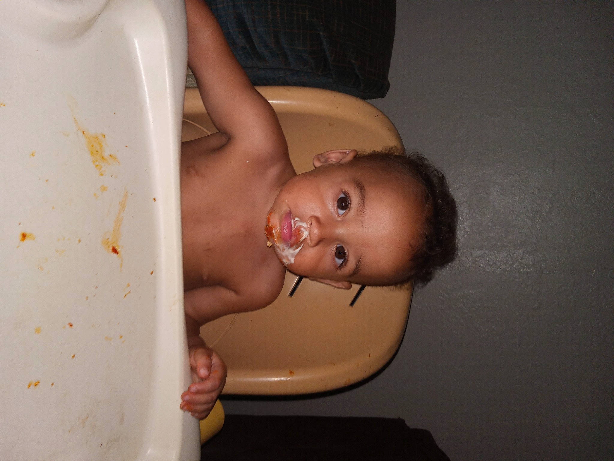 King joined the competition — help win amazing prizes! baby, baby_bathing, bathing, cheek, chest, child, dishware, eye, eyebrow, eyelash, finger, fun, jaw, lip, mouth, nose, person, plumbing_fixture, skin, smile