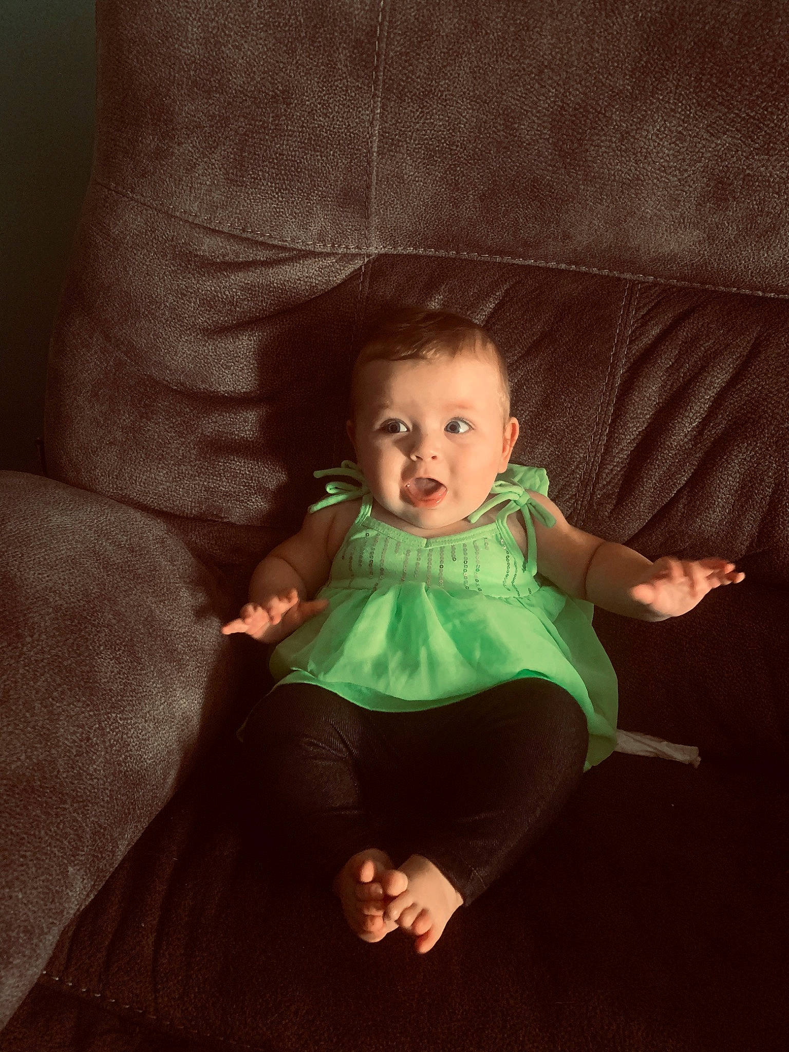 Rayna joined the competition — help win amazing prizes! arm, baby, child, dress, eye, finger, flash_photography, fun, green, head, iris, person, photography, portrait, portrait_photography, sitting, skin, smile, stock_photography, toddler