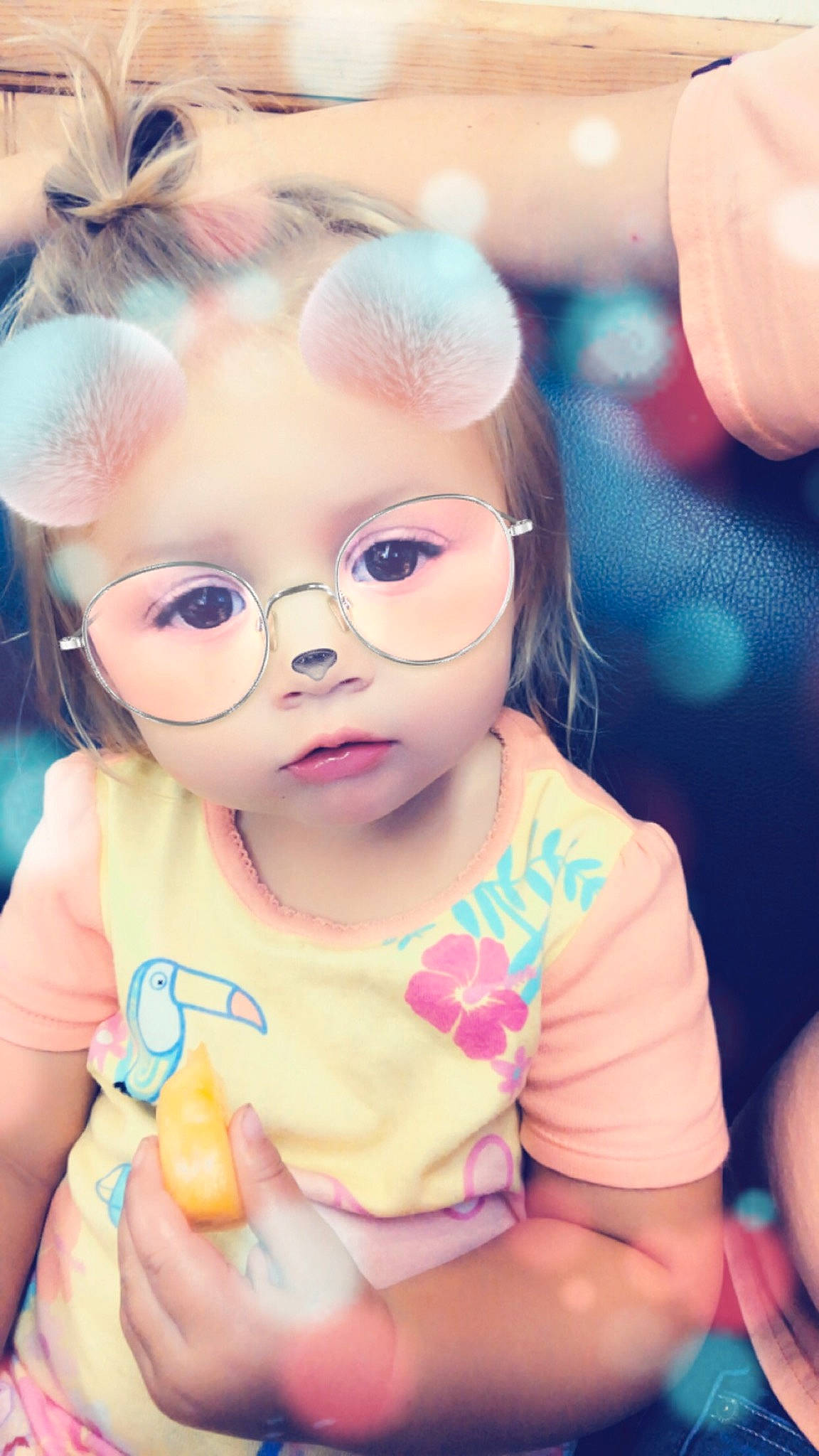 Carsyn joined the competition — help win amazing prizes! baby, beauty, cheek, child, cool, ear, eye, eyewear, glasses, person, pink, skin, smile, sunglasses, toddler, toy, vision_care