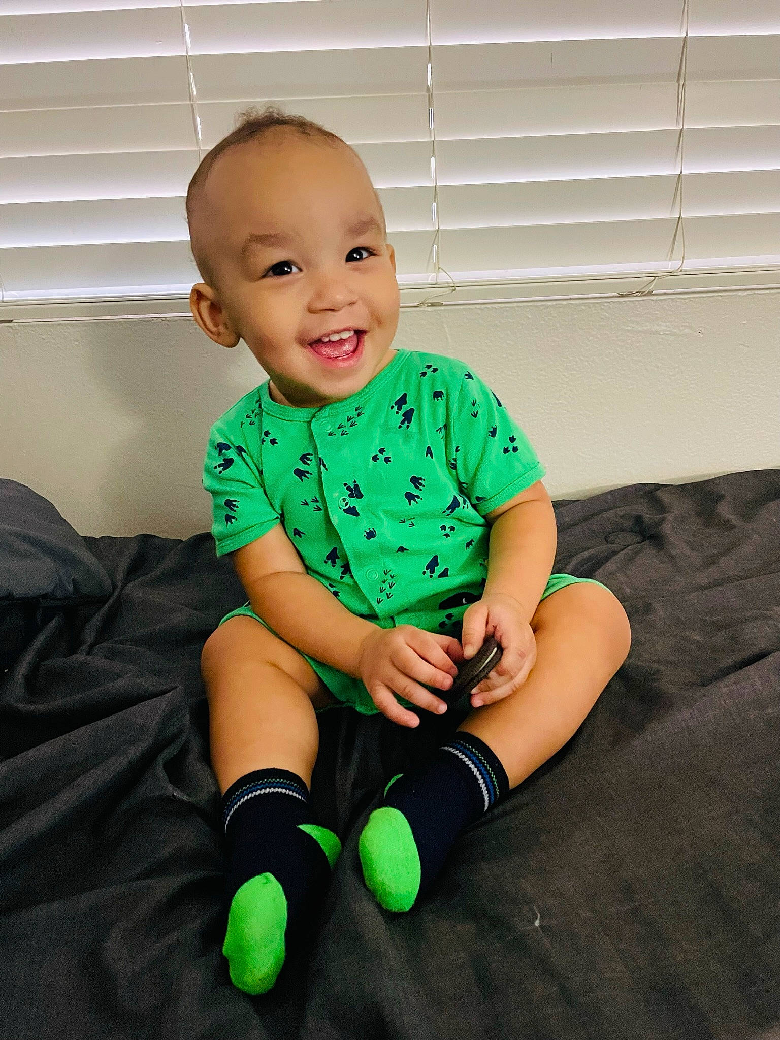 David joined the competition — help win amazing prizes! baby, baby_toddler_clothing, child, comfort, electric_blue, flash_photography, fun, happy, human_leg, joy, knee, person, sitting, sleeve, smile, sock, sportswear, standing, t_shirt, thigh