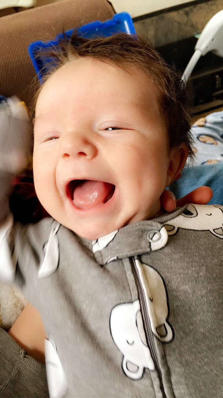 Alaric is registered to the contest to win money with this photo: baby, baby_laughing, baby_making_funny_faces, cheek, child, chin, face, facial_expression, head, laugh, lip, mouth, nose, person, skin, smile, toddler, yawn