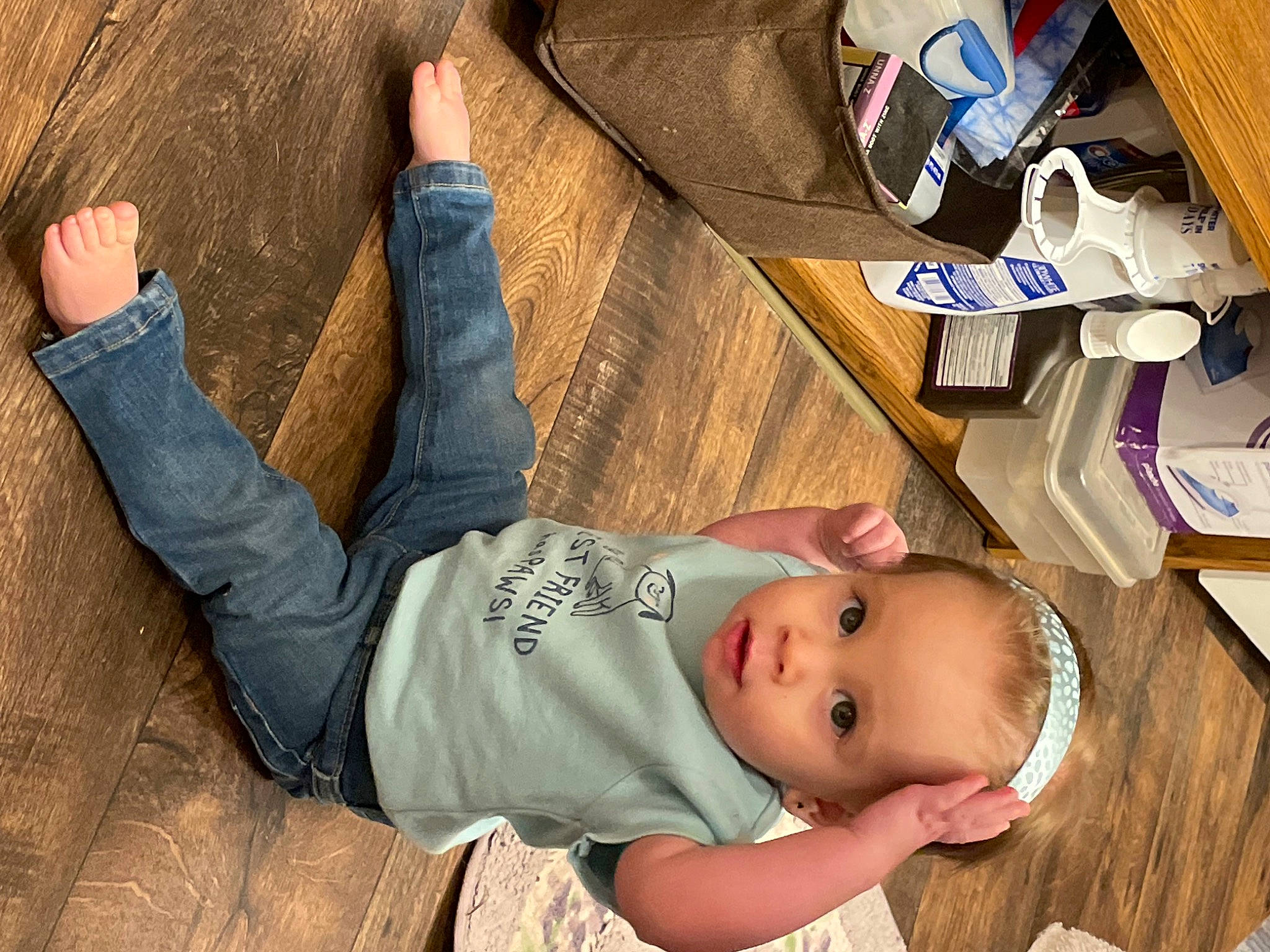Haylie joined the competition — help win amazing prizes! baby_toddler_clothing, beauty, child, comfort, finger, floor, flooring, fun, human, jeans, joint, leg, people, person, photograph, skin, smile, sneakers, toddler, white