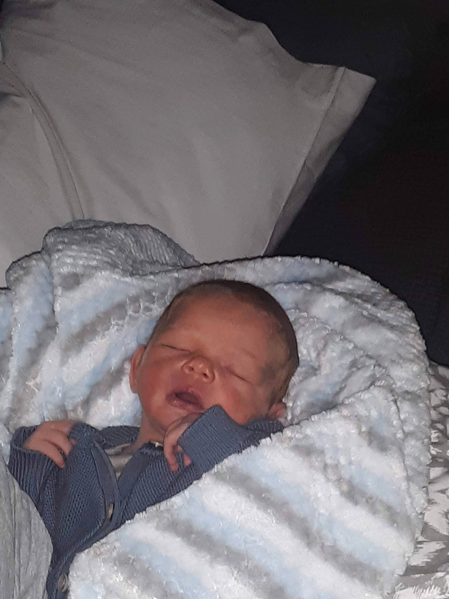 Cory is registered to the contest to win money with this photo: baby, baby_sleeping, bedtime, blanket, child, comfort, furniture, linens, nap, person, product, sleep, textile