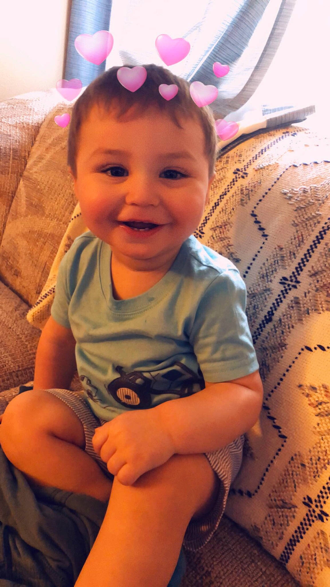 Jaxon is registered to the contest to win money with this photo: baby, cheek, child, ear, eye, face, fawn, happy, head, joy, person, play, sitting, skin, smile, toddler