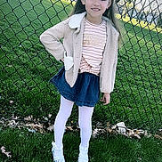 Avianna is registered to the contest to win money with this photo: blouse, child, clothing, coat, face, female, girl, glove, grass, head, jacket, knitwear, pants, person, photography, plant, portrait, shorts, skirt, sweater