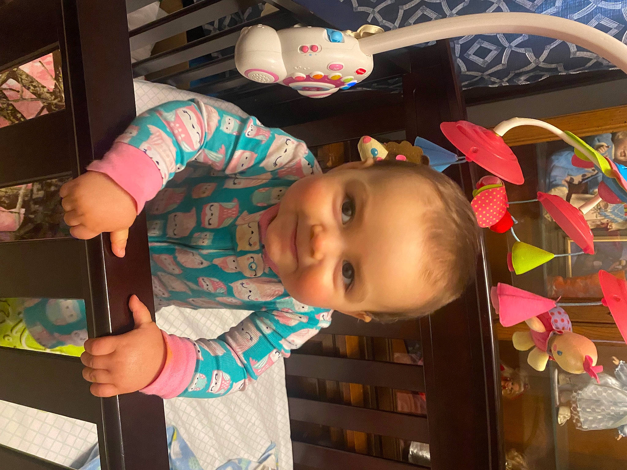 Kinsleigh is registered to the contest to win money with this photo: baby, baby_toddler_clothing, cheek, child, fun, happy, joy, leisure, mammal, pattern, person, pink, play, product, room, standing, textile, toddler, toy, vacation