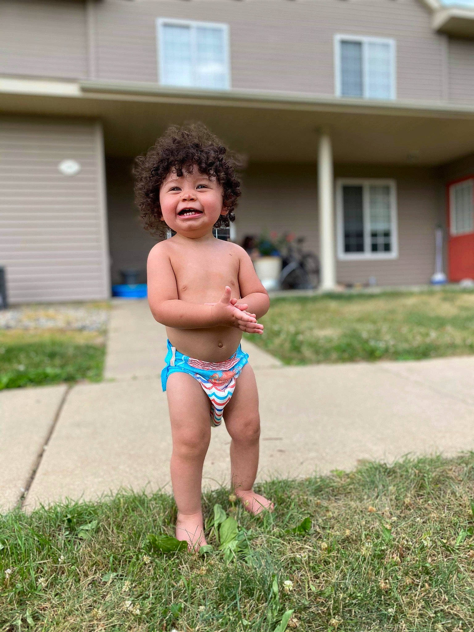 Ta'Vion joined the competition — help win amazing prizes! barechested, barefoot, briefs, child, diaper, fun, grass, person, play, summer, swimwear, toddler, vacation