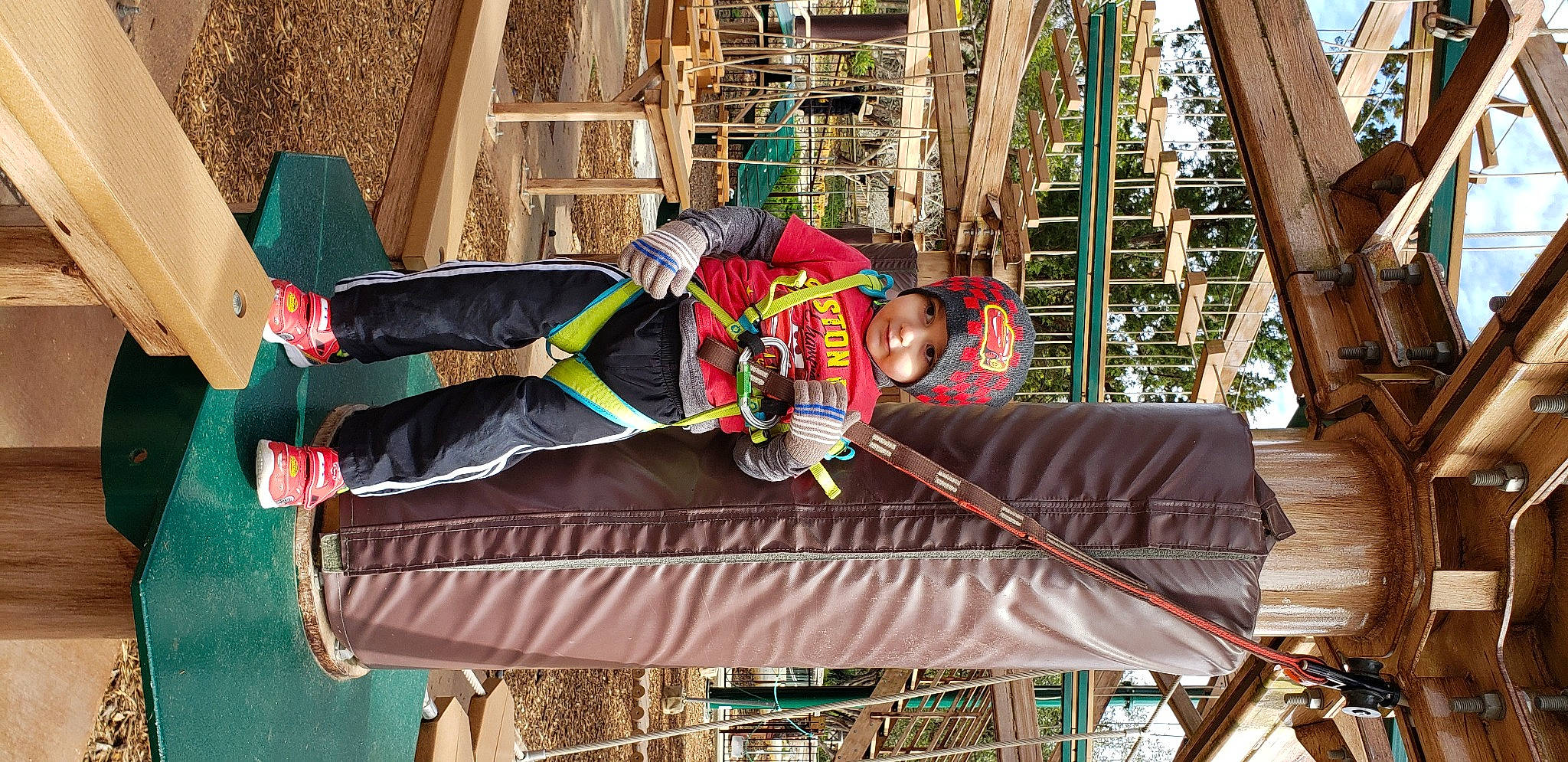 Luke joined the competition — help win amazing prizes! black, city, event, fun, hat, headwear, leisure, person, public_event, recreation, rope, smile, sunglasses, tree, wood