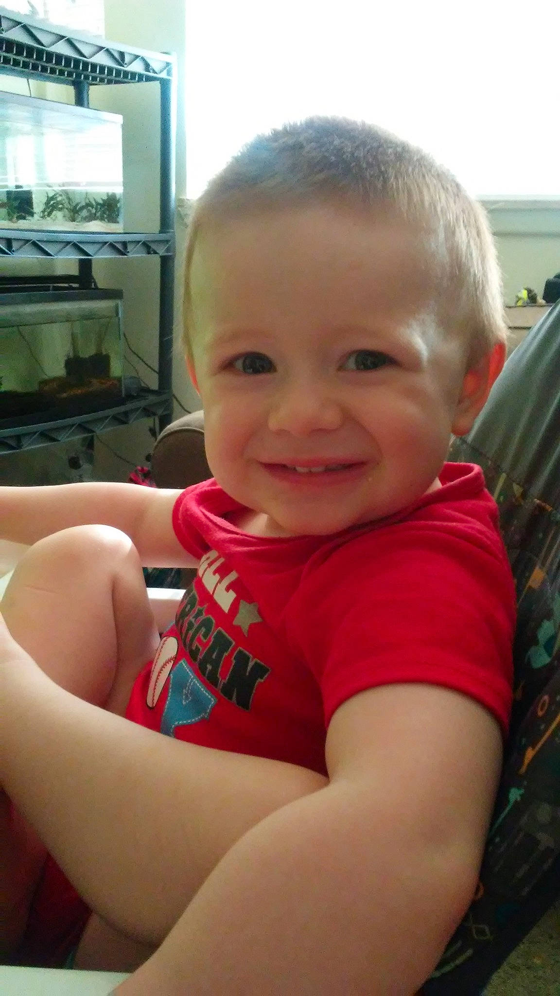 Kristopher joined the competition — help win amazing prizes! baby, cheek, child, chin, face, head, joy, lip, person, sitting, skin, smile, toddler