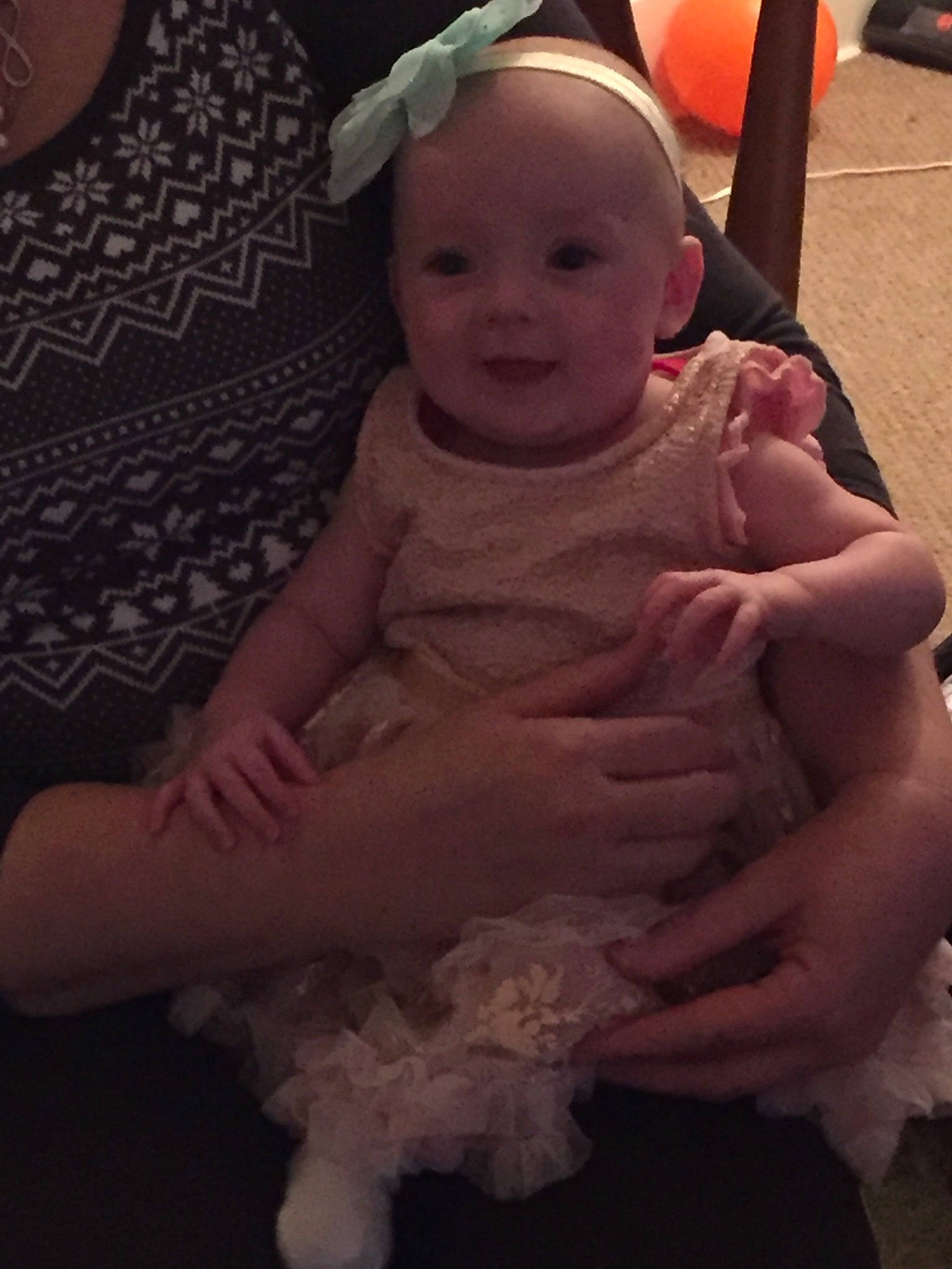 Isabella joined the competition — help win amazing prizes! baby, cheek, child, dress, eye, face, fun, head, person, pink, sitting, skin, smile, toddler