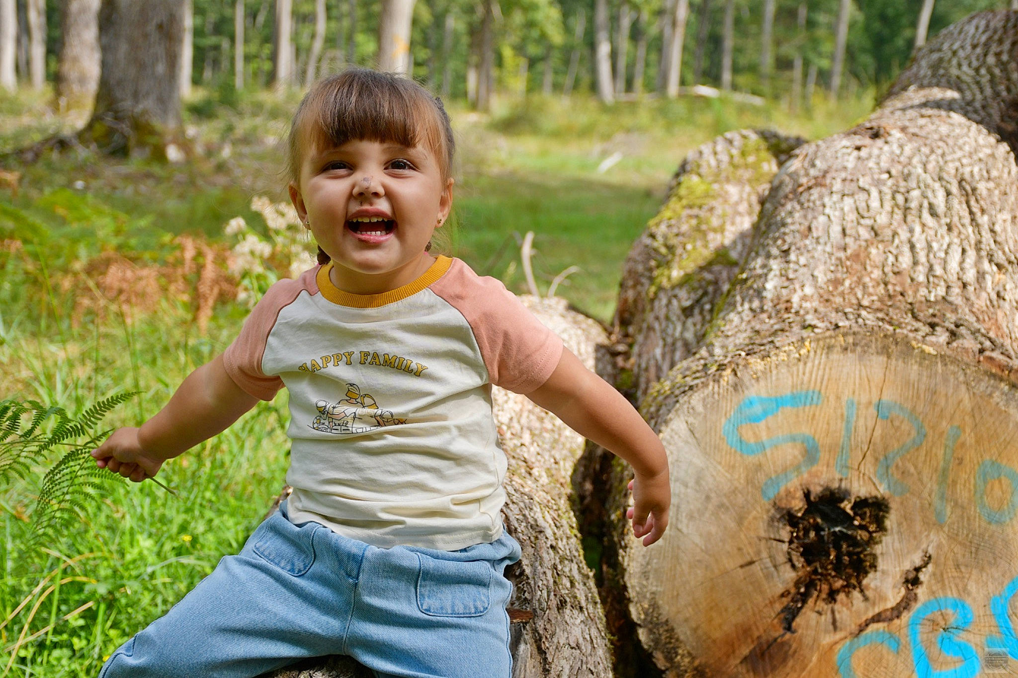 Lonny participe au concours pour gagner de l'argent avec cette photo : baby_toddler_clothing, fun, grass, grassland, green, happy, leisure, natural_environment, people_in_nature, person, plant, recreation, shorts, smile, soil, summer, t_shirt, toddler, tree, trunk