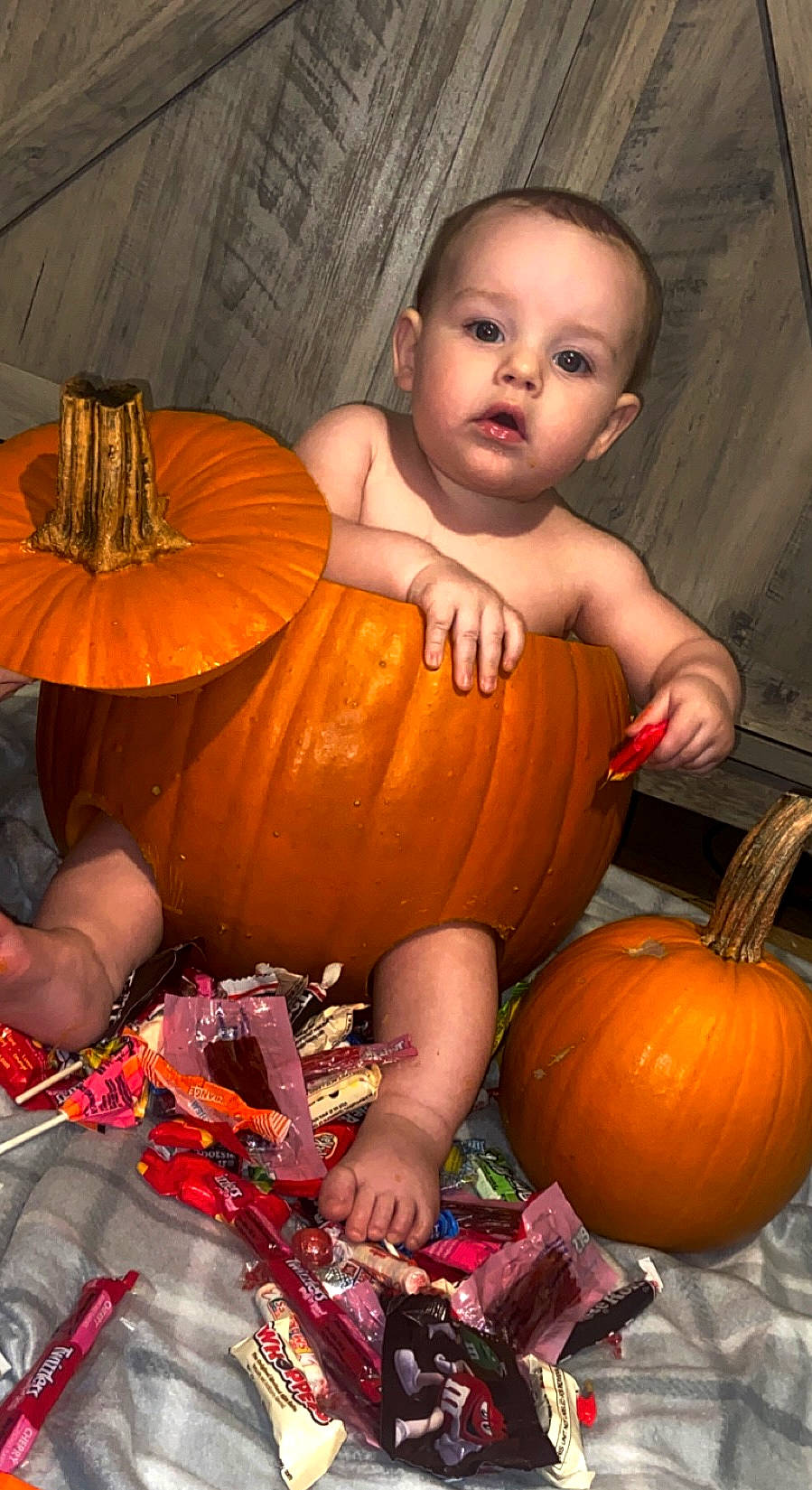 Beaux joined the competition — help win amazing prizes! arm, black, calabaza, cucurbita, dress, eye, fruit, gourd, head, human_body, iris, mouth, natural_foods, orange, organ, person, plant, pumpkin, squash, surprise