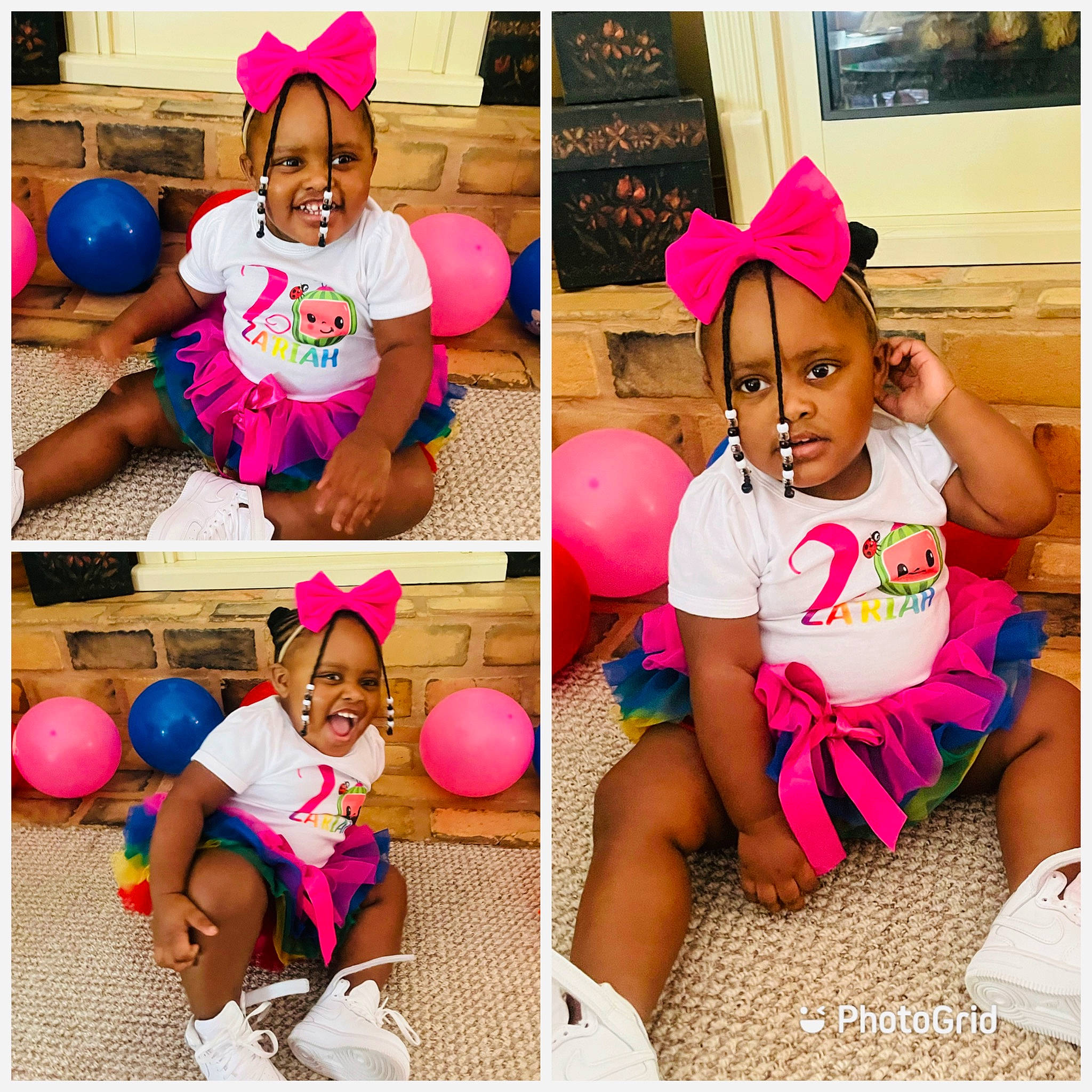 Zariah joined the competition — help win amazing prizes! clothing, face, facial_expression, fashion, happy, hat, headgear, joy, leg, leisure, magenta, person, photograph, pink, product, purple, smile, summer, t_shirt, textile