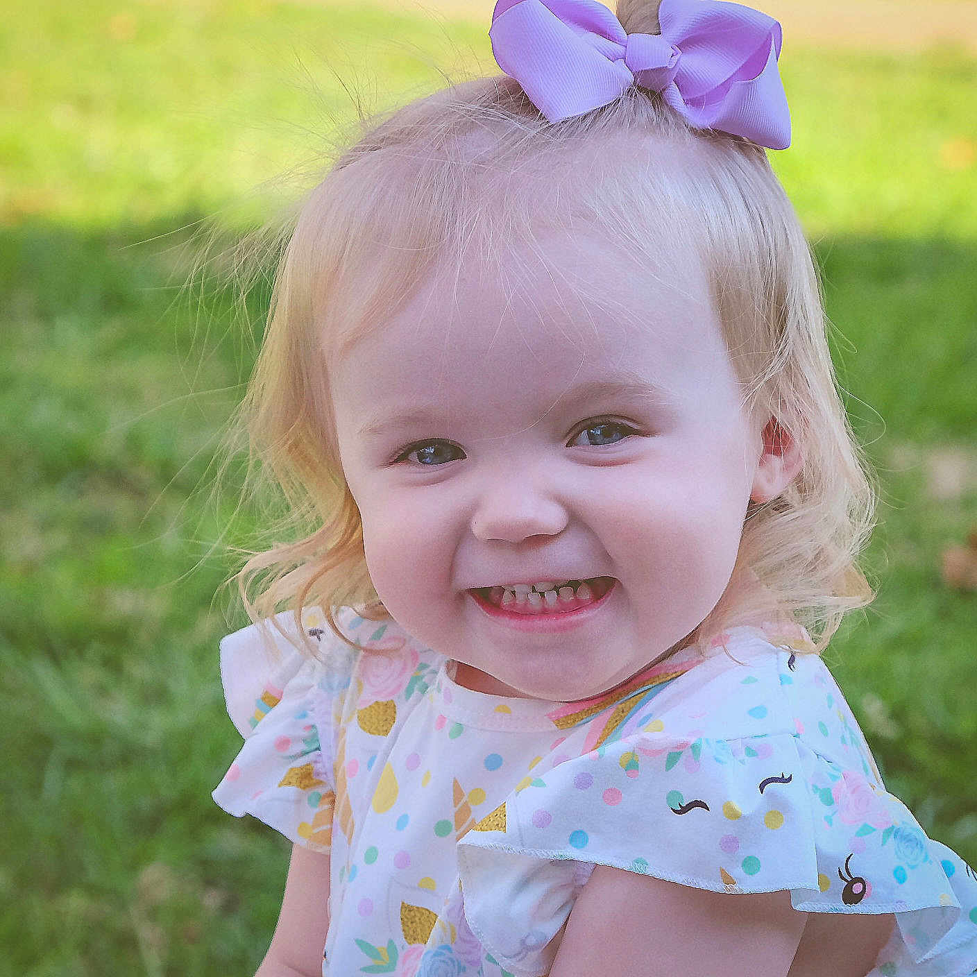 Baylee is registered to the contest to win money with this photo: baby, baby_toddler_clothing, blond, child, design, dress, face, grass, hair_accessory, head, joy, lip, pattern, person, pink, polka_dot, skin, smile, spring, summer