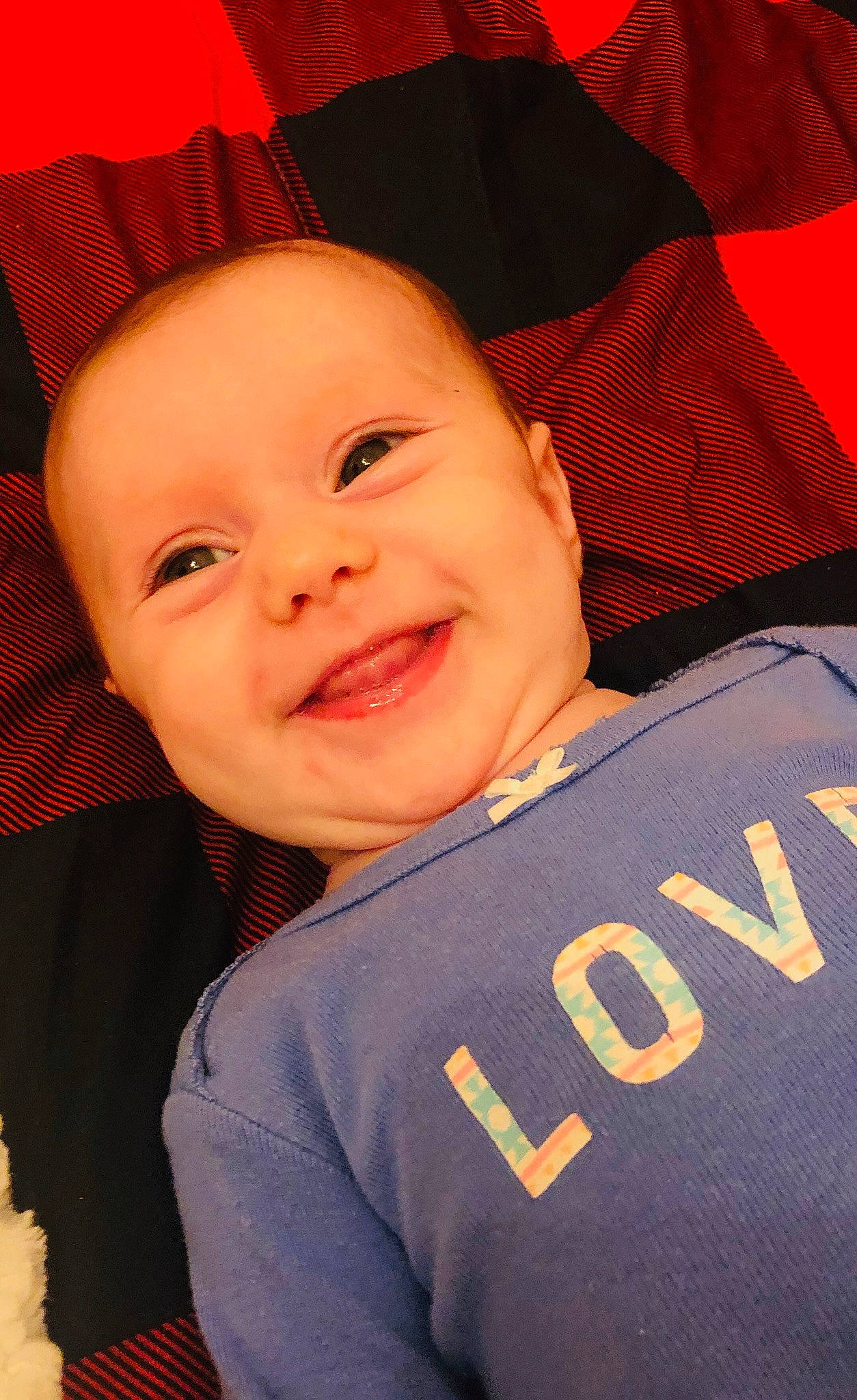 Lilah joined the competition — help win amazing prizes! baby, cheek, child, chin, eye, face, facial_expression, forehead, happy, head, joy, lip, mouth, nose, person, red, skin, smile, toddler
