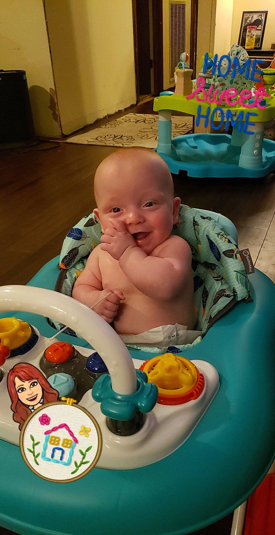 Jeffery James joined the competition — help win amazing prizes! abdomen, baby, baby_playing_with_toys, baby_products, baby_toys, bathing, chair, child, event, fun, head, leisure, mouth, person, play, product, room, sitting, smile, toddler
