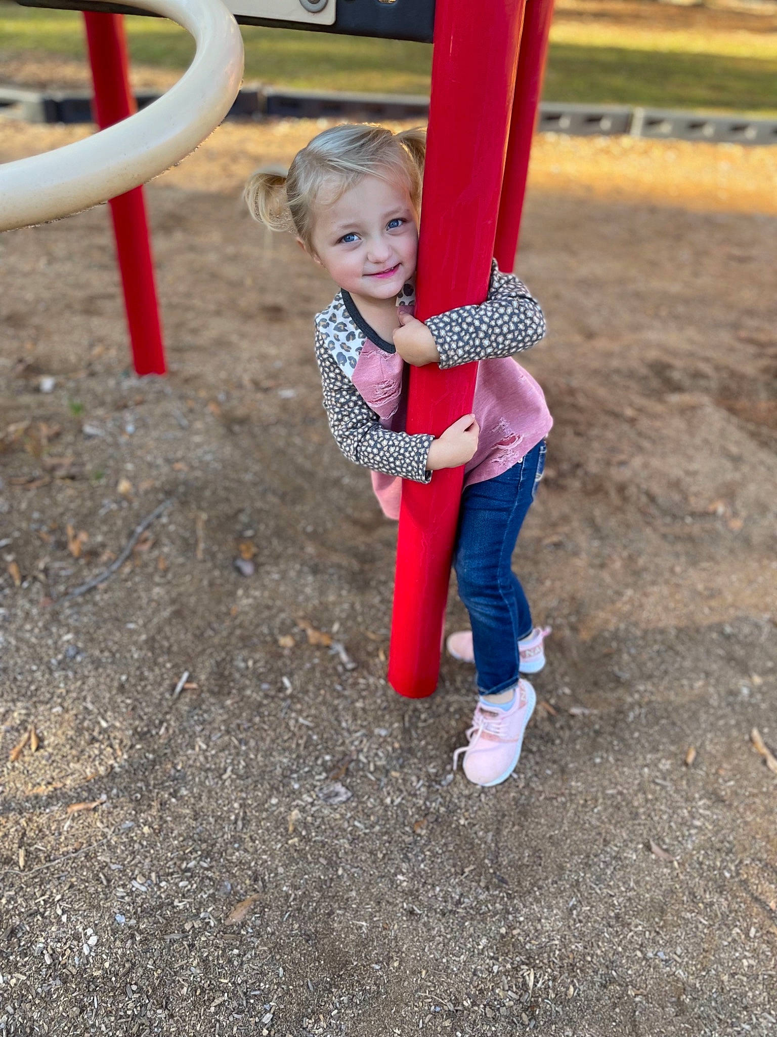 Avery Kate is registered to the contest to win money with this photo: boot, child, chute, city, fun, grass, happy, human_leg, joy, leisure, outdoor_play_equipment, people_in_nature, person, play, playground, playground_slide, recreation, smile, soil, toddler