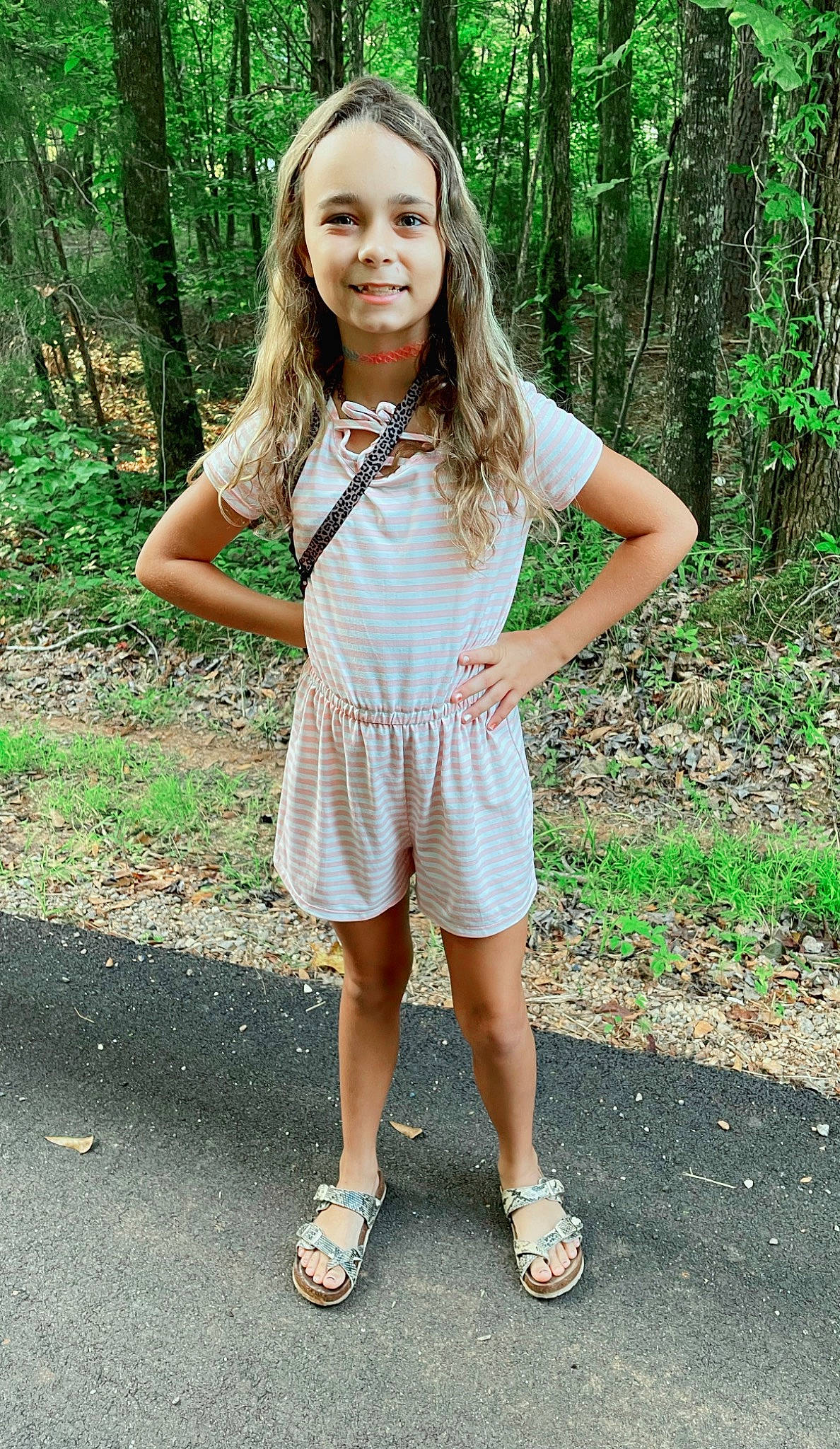 Braylee joined the competition — help win amazing prizes! asphalt, day_dress, grass, green, happy, joy, knee, leisure, people_in_nature, person, plant, sleeve, sleeveless_shirt, smile, sportswear, street_fashion, summer, t_shirt, thigh, tree